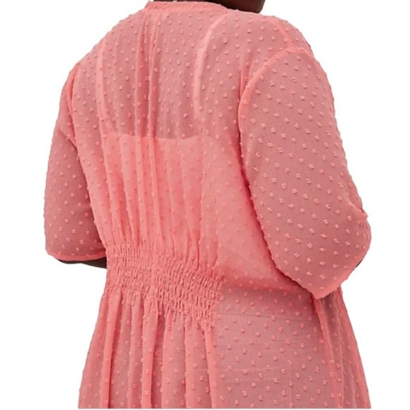 Torrid Women’s Plus Size Coral Pink Hi-Lo Clip Dot Open Kimono Sizes 1X 2X 3X 4X - Picture 3 of 14